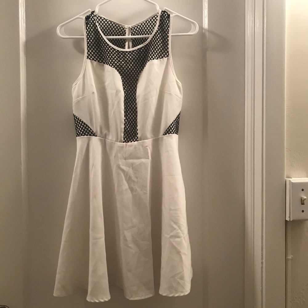 White and black dress